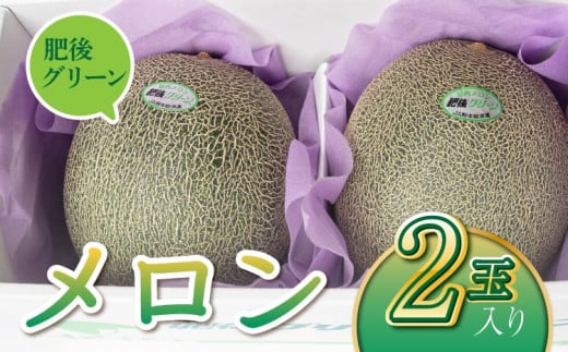 メロン（肥後グリーン）2玉入り 合計約3kg～約4kg【サンサンうきっ子宇城彩館】【2026年4月中旬〜6月中旬頃発送予定】