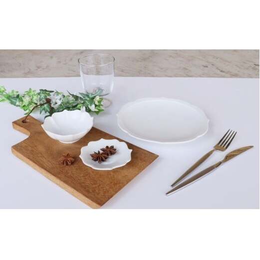 有田焼 白マット 桔梗渕 3点 セット【深海三龍堂】食器 器 うつわ 和食器 小鉢 お皿 小皿 銘々皿 取り皿 菓子皿 豆皿 おもてなし 高級感 陶磁器 25000円 A25-623_イメージ2