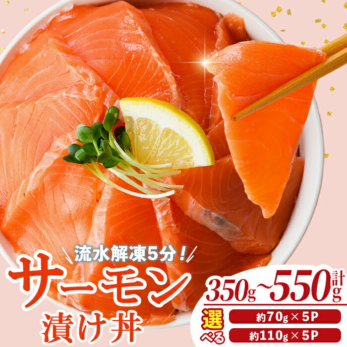 【ふるさと納税】＜選べる！＞ サーモン 漬け丼 (計350～550g) 簡単 便利 小分け 鮮度抜群 冷凍 個包装 お取り寄せ 海鮮丼 時短【UZ-17・UZ-18】【請関水産】