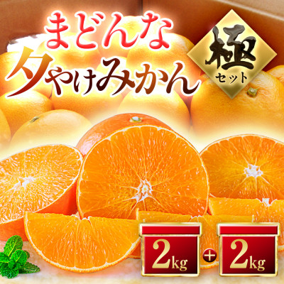 
            ＜夕やけブランド＞ぷるぷる食感＜まどんな＞+＜夕やけみかん＞各2kgセット＜C49-23＞【1416636】
          