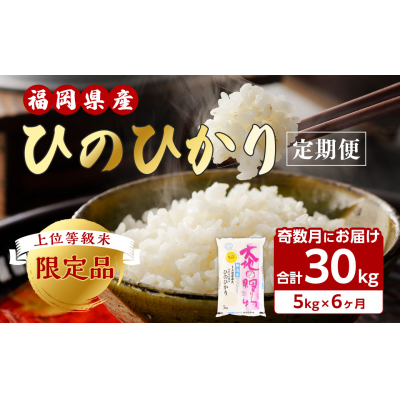 【定期便/年6回/奇数月にお届け】ヒノヒカリ定期便(5kg×6か月)【JAむなかたお米パール店】_HB0184