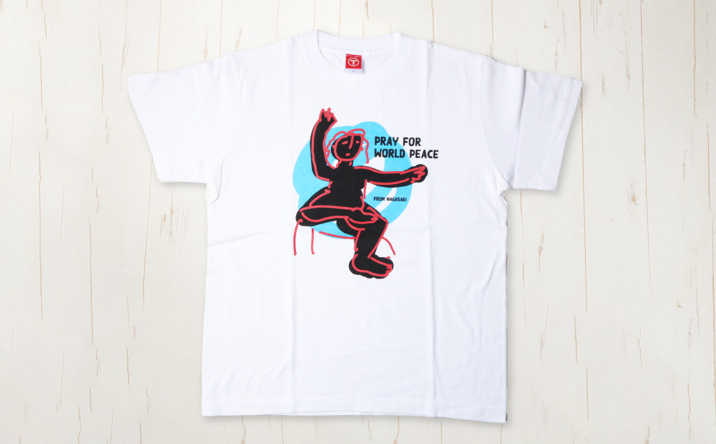 長崎から平和を！ピースなTシャツ・PEACEな ねこTシャツ・ミニタオル・ねこ缶バッジ (黒・白) 各1個セット 