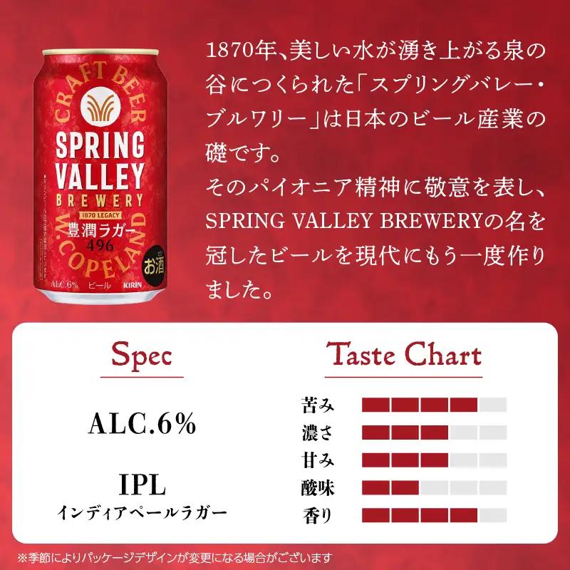 キリン スプリングバレー 豊潤ラガー〈496〉350ml×24本（1ケース） AFA0002