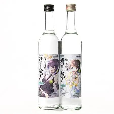 洛いも焼酎「精華の夢」light白＆黒500mlセット(ふるさと納税オリジナルイラスト)【1283455】