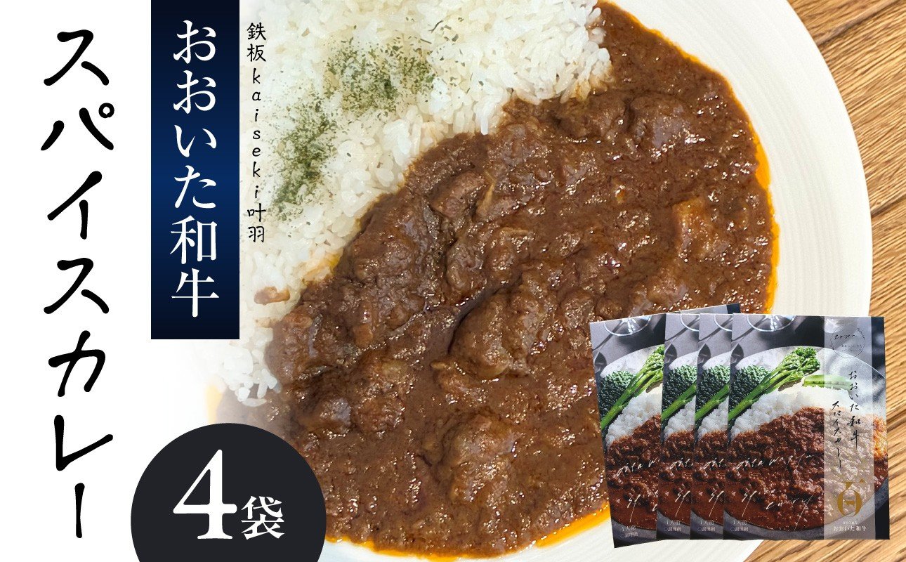 
                  おおいた和牛 スパイスカレー 4袋 レトルト レンジ レンチン 湯煎 食事 おおいた和牛 国産 スパイシー 牛肉 牛すじ肉 牛スープ プレゼント 贈答 荒木美樹 K03039
                