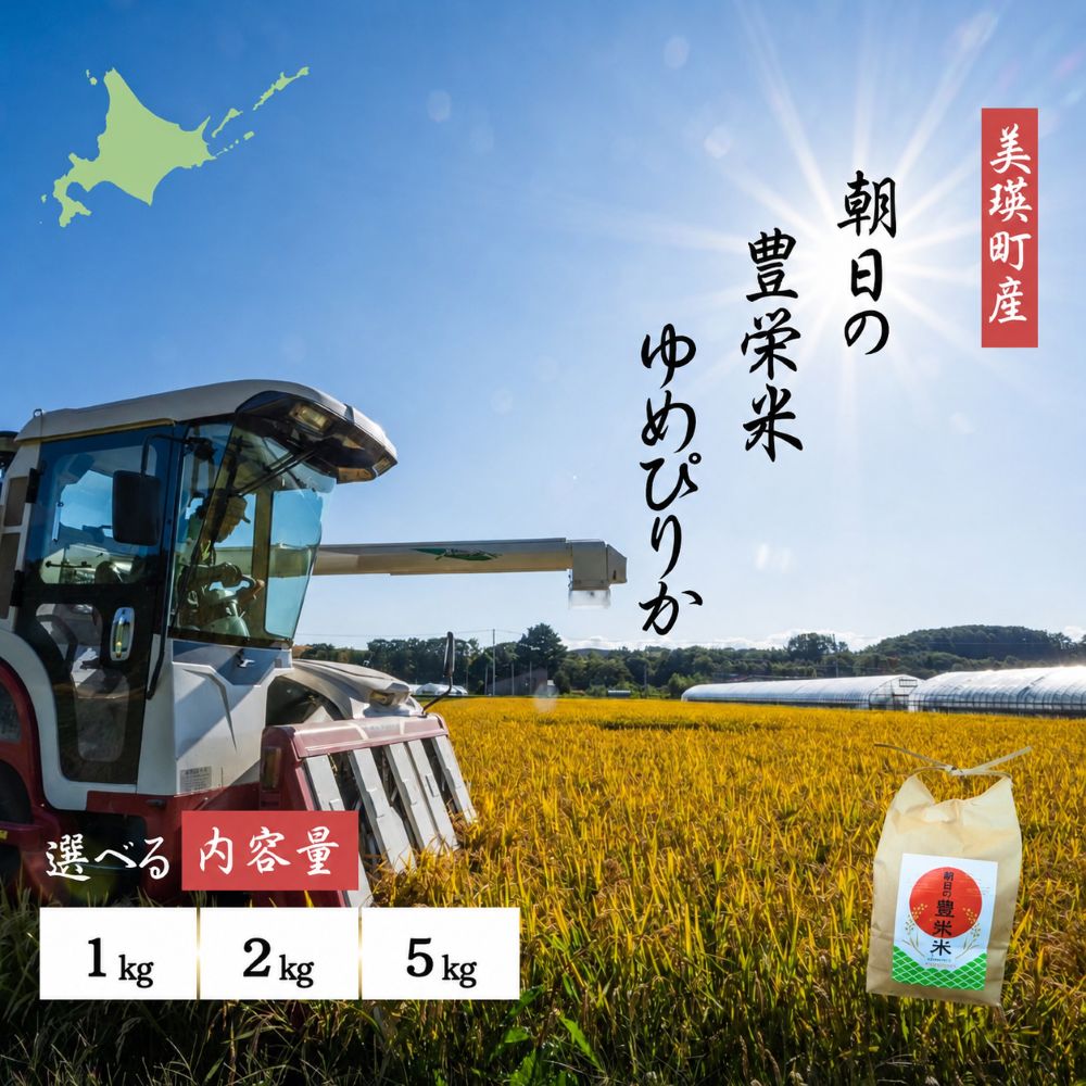 【ふるさと納税】≪令和7年産≫Greens Farm Yamazaki　朝日の豊栄米(ゆめぴりか)1kg 2kg 5kg 15kg 定期便 3ヶ月 3回便 3ヵ月 | 米 コメ こめ 送料無料 北海道米 ブランド米 ごはん ゆめぴりか 精米 白米