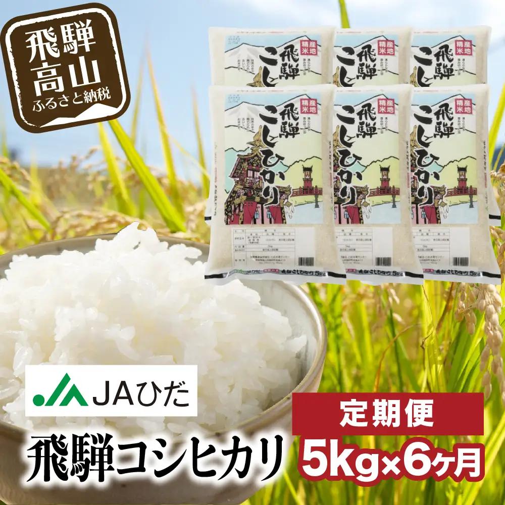 【ふるなび限定】定期便 6ヶ月 令和7年産 飛騨 コシヒカリ 白米 5kg 定期便 JAひだ GS100 FN-Limited-PR