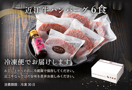 【2月末までに発送】【溢れる肉汁で大人気！】近江牛と黒豚のハンバーグ【900ｇ（150ｇ×6個）】【AF01SM-2m】