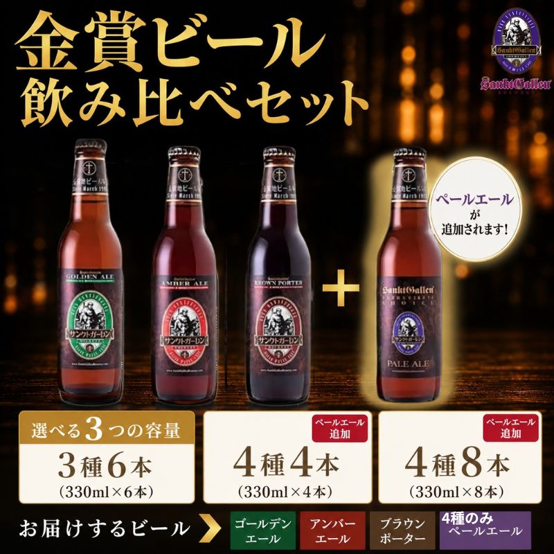 【ふるさと納税】 サンクトガーレン 金賞 ビール 選べる 3種 6本 4種 4本 ・ 8本 飲み比べセット クラフトビール 瓶ビール 飲み比べ 金賞ビール ギフト 食中酒 家飲み パーティー 晩酌 お取り寄せ 限定セット 酒類 クラフトセット 神奈川県 厚木市 サンクトガーレン有限会社