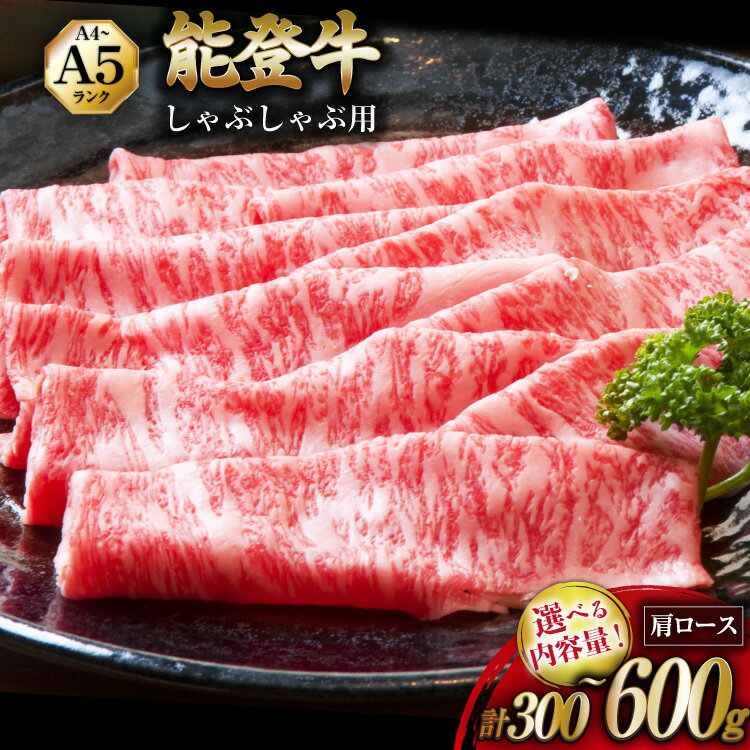 【ふるさと納税】 牛 肩ロース 選べる容量 【てらおかの能登牛】能登牛 肩ロース (A4〜A5) しゃぶしゃぶ用 300〜600g [てらおか風舎（寺岡畜産株式会社） 石川県 志賀町 AA8001] 肉 牛肉 能登牛 しゃぶしゃぶ