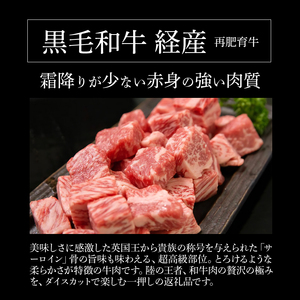 ＜木城ブランチ　有田白木八重牧場育ちの陸の王者黒毛和牛サーロインダイスカットステーキ　250g＞ K20_0019_1