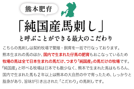 馬刺し 上赤身 ブロック 国産 熊本肥育 冷凍 生食用 たれ付き(10ml×3袋) 100g×3セット 《7月中旬-9月末頃出荷》 肉 絶品 牛肉よりヘルシー 馬肉 平成27年28年 農林水産大臣賞受