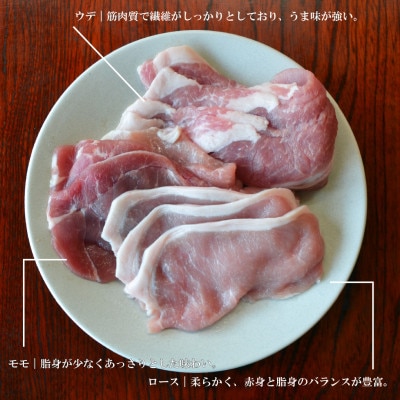 いわて純情豚 遠野産 亜麻豚 焼肉用 食べ比べ 合計1.8kg ロース モモ ウデ肉 各200g×3【配送不可地域：離島】【1476650】