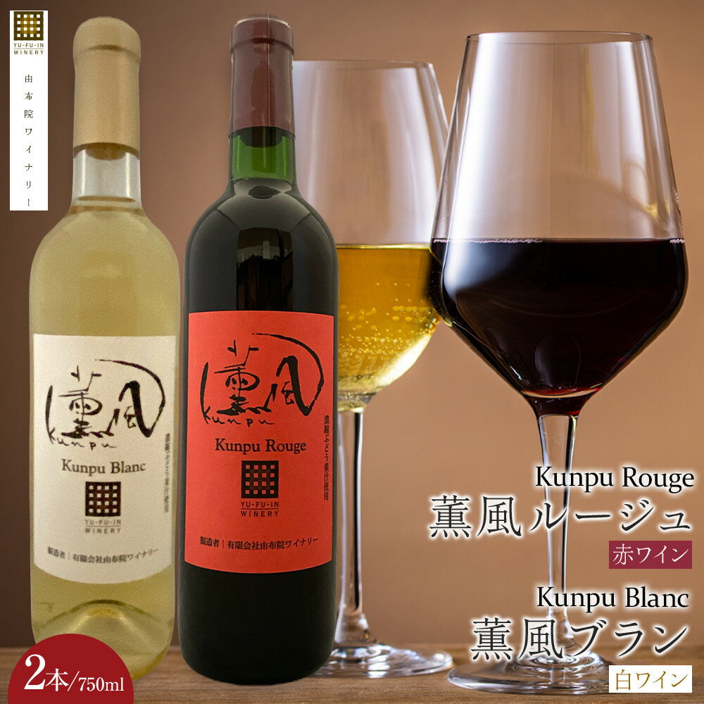 【ふるさと納税】薫風ルージュ・ 薫風ブラン 750ml×各1本 計2本（赤・白ワイン）＜由布院ワイナリー＞ | ワイン 赤ワイン 果実酒 酒 お酒 アルコール 瓶 なし ぶどう 葡萄 フルーツ 果物 ご当地 お土産 ギフト お取り寄せ 人気 おすすめ 湯布院 由布院 ゆふいん 数量限定