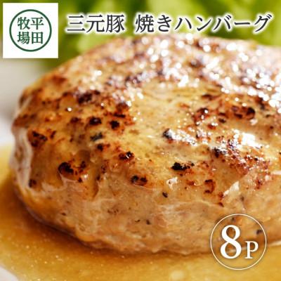 ふるさと納税 酒田市 【平田牧場】日本の米育ち◆三元豚焼きハンバーグ　8個