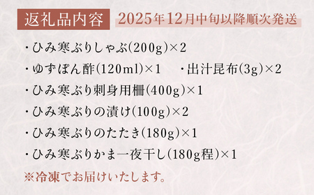 【先行予約】ひみ寒ぶり贅沢三昧五撰【2025年12月中旬以降順次発送】 鰤 ブリ 詰め合わせ 冷凍 魚介 富山県 氷見市