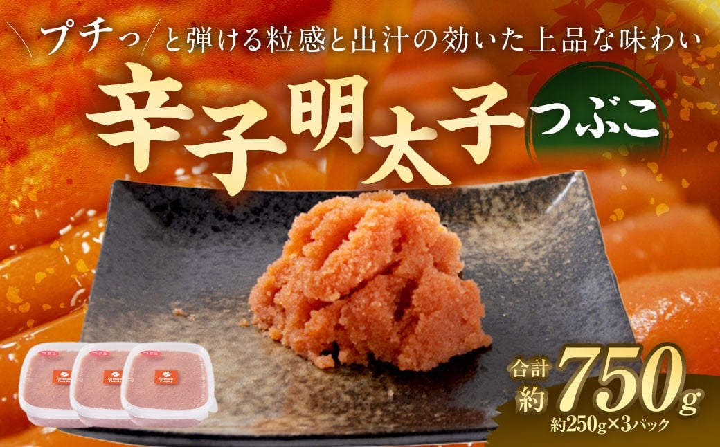 
            辛子明太子 つぶこ 250g×3パック 辛子明太子 つぶこ からしめんたいこ 辛子 明太子 冷凍 おかず トッピング 国産 北海道産 250g 3パック
          