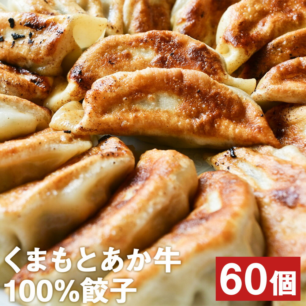 【ふるさと納税】くまもとあか牛100％餃子 60個 20個入り×3パック あか牛 牛 餃子 ぎょうざ ギョウザ 熊本県産牛肉 熊本県 牛肉 くまもと GI認証 国産野菜 送料無料