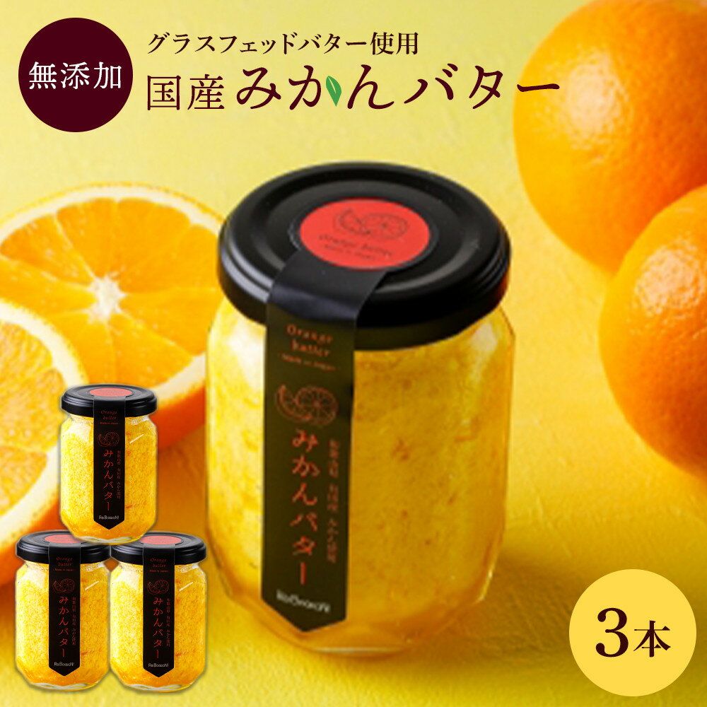【ふるさと納税】みかんバター 3本入（アルギットみかん果汁使用 無添加）| 国産 バター 濃厚 コク みかん 有田みかん こだわり おいしい 甘い おすすめ スイーツ フルーツ 果物 パン トースト 食パン アレンジ お供 ギフト お取り寄せ 送料無料 和歌山県 有田川町