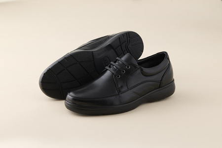 AKIO GOLF 3402 4E BL(クロ) ソフトシープと牛革のコンビ 24.5cm【(株)アキオ製靴】[Q9-15903-2]