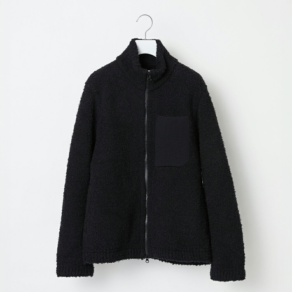 【ふるさと納税】≪順次発送≫【Yonetomi】KNIT FLEECE BLOUSON BLACK 黒 ニットフリースブルゾン 服 洋服 ユニセックス メンズ レディース ブランド 山形県 山辺町 送料無料 yt-kbxxk-sn ※沖縄・離島への配送不可