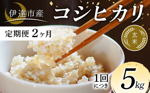 
            ＜定期便2ヶ月＞令和7年産米 伊達市産 コシヒカリ 玄米 5kg ご飯 ごはん ライス 伊達市 F21C-338
          