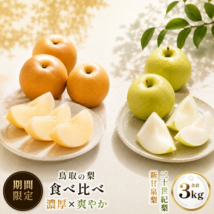【ふるさと納税】鳥取の梨 食べ比べセット　3kg　OK22