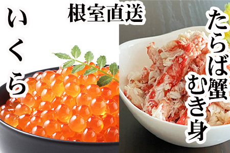 [12月21日決済分まで年内配送]いくら醤油漬け100g×1P・タラバガニむき身300g×1Pセット B-30051