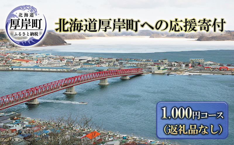 
北海道厚岸町 寄附のみの応援受付 1,000円コース（返礼品なし 寄附のみ 1000円）[№5863-1102]
