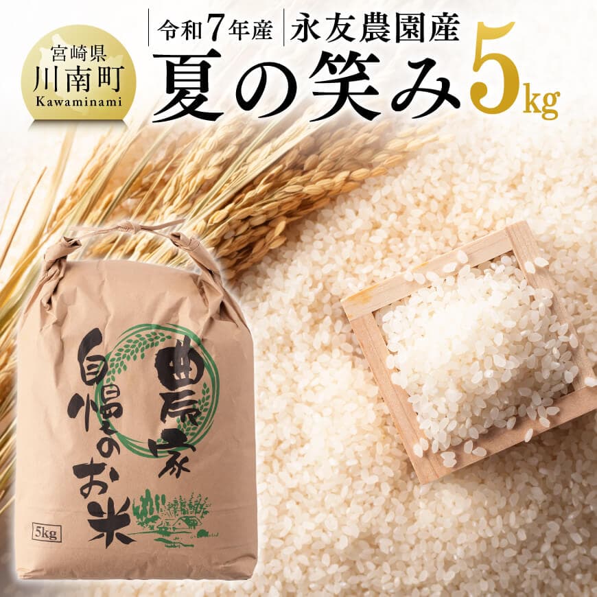 【ふるさと納税】【令和7年産】永友農園産「夏の笑み」5kg ‐ 米 お米 2025年産 精米 白米 国産 九州産 宮崎県産 夏の笑み 送料無料 C10606