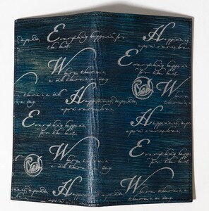 本革 手染め 長財布 (A4サイズ）ブルー・シルバー_OS194-0009