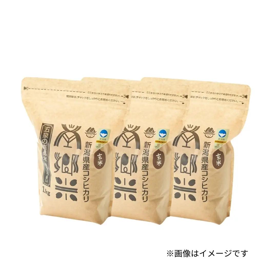 【先行予約】令和8年産 新米 コシヒカリ 玄米 南郷米 3kg(1kg×3袋) 特別栽培米【10月上旬発送開始】 | 新潟県産 米 五泉市