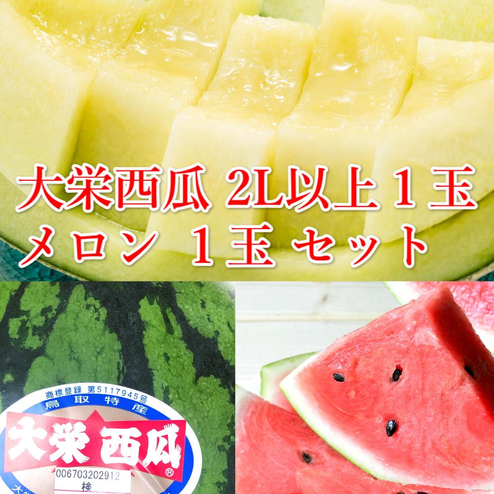 【ポイント交換専用】1001.【ふるさと納税】大栄西瓜 秀 大（秀7kg以上）1玉と旬のメロンセット　※6月中旬頃～7月中旬頃に順次発送予定 【スイカ、大栄スイカ】 313726_AN126-P