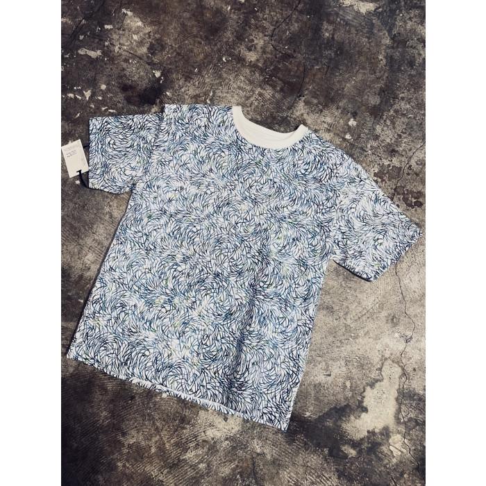 【ふるさと納税】[HAM IAM]【数量限定】手差型染クルーネックTシャツ「露芝」青系【M/L/XL】 | 衣料 ファッション 人気 おすすめ 送料無料