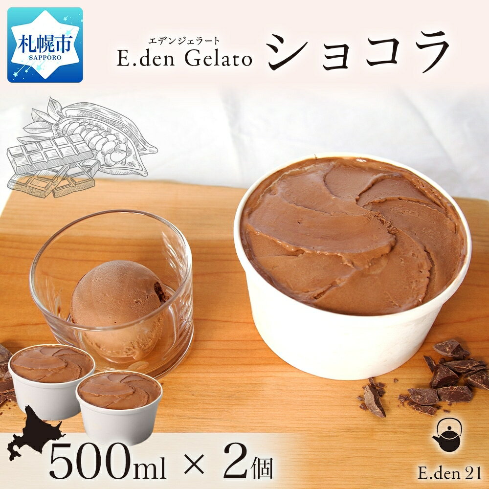 【ふるさと納税】 ショコラ ジェラート 500ml 2個 大容量 アイス デザート チョコレート アーモンド プラリネ フレーバー 濃厚 スイーツ お取り寄せ アイスクリーム ギフト ご褒美 北海道 札幌市