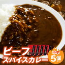 【ふるさと納税】ビーフスパイスカレー 1袋 180g 5個 セット 平茸 牛肉 野菜 32種類 スパイス 平茸 椎茸 たまねぎ 人参 レンコン ゴボウ 中辛 カレー 旨味 簡単調理 レトルト 湯煎 お取り寄せ お取り寄せグルメ 福岡 上毛町 送料無料