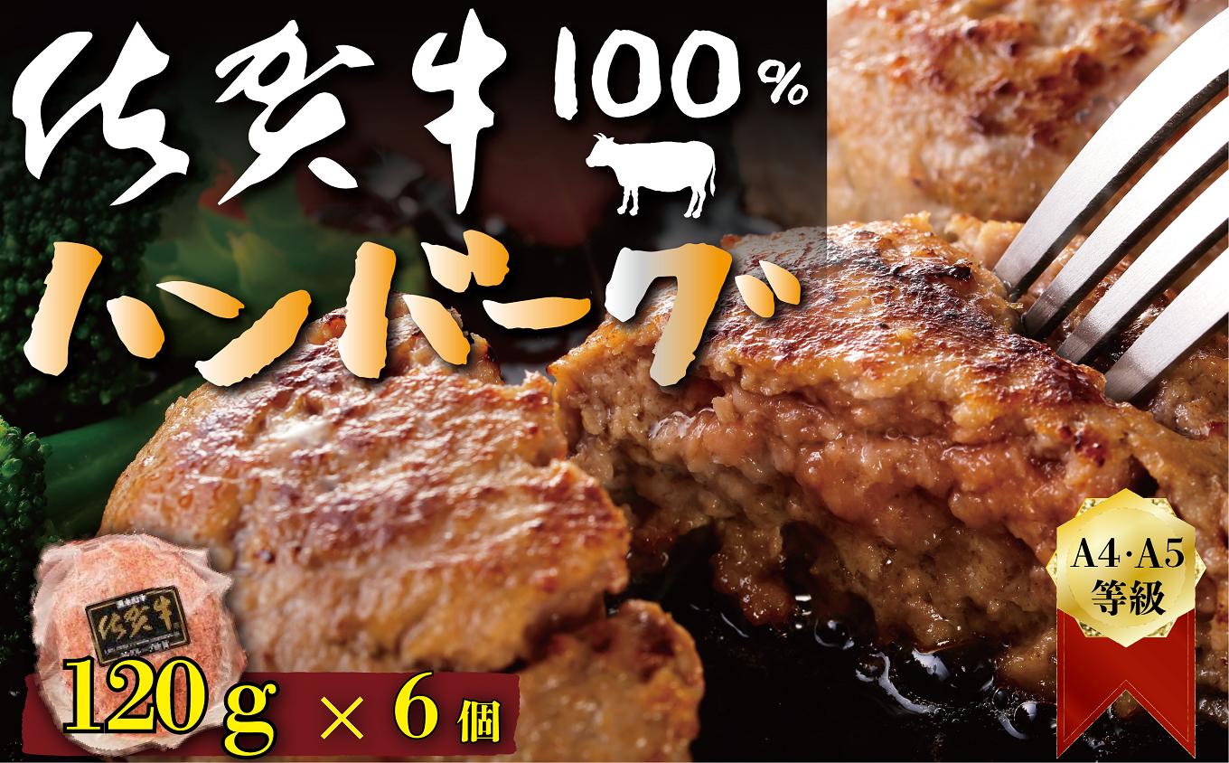 
FM019 佐賀牛100%ハンバーグステーキ　120ｇ×6個
