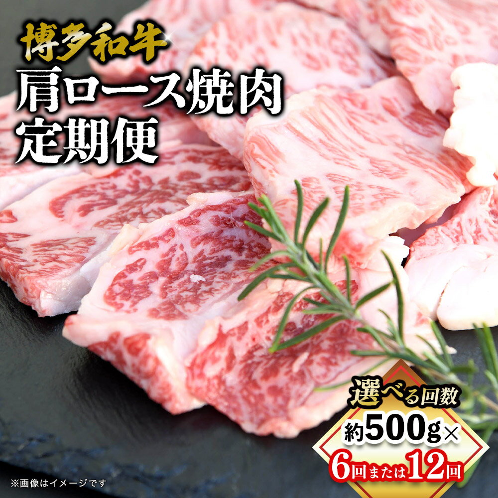 【ふるさと納税】【選べる回数】博多和牛 肩ロース焼肉 定期便（全6回・全12回） 肉 お肉 焼肉 牛 牛肉 和牛 バーベキュー BBQ 焼肉