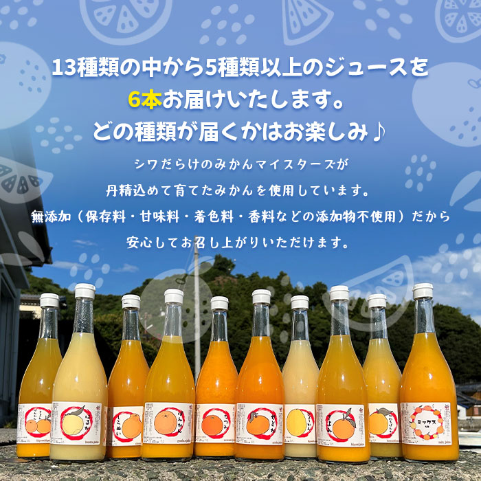 ＜一歩会 ジュエリーボックス ジュース飲み比べセット 720ml×6本入り（果汁100%ストレートジュース）＞ 愛媛 みかん ミカン 柑橘 果物 フルーツ 特産品 渡江から一歩を踏み出す会 愛媛県 西