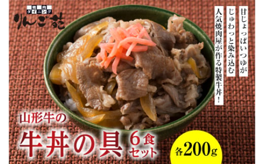 
《りんご苑》山形牛の牛丼の具 6食セット F2Y-1700
