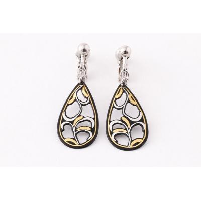 ふるさと納税 京都市 【中嶋象嵌】透かし唐草イヤリング |  | 01