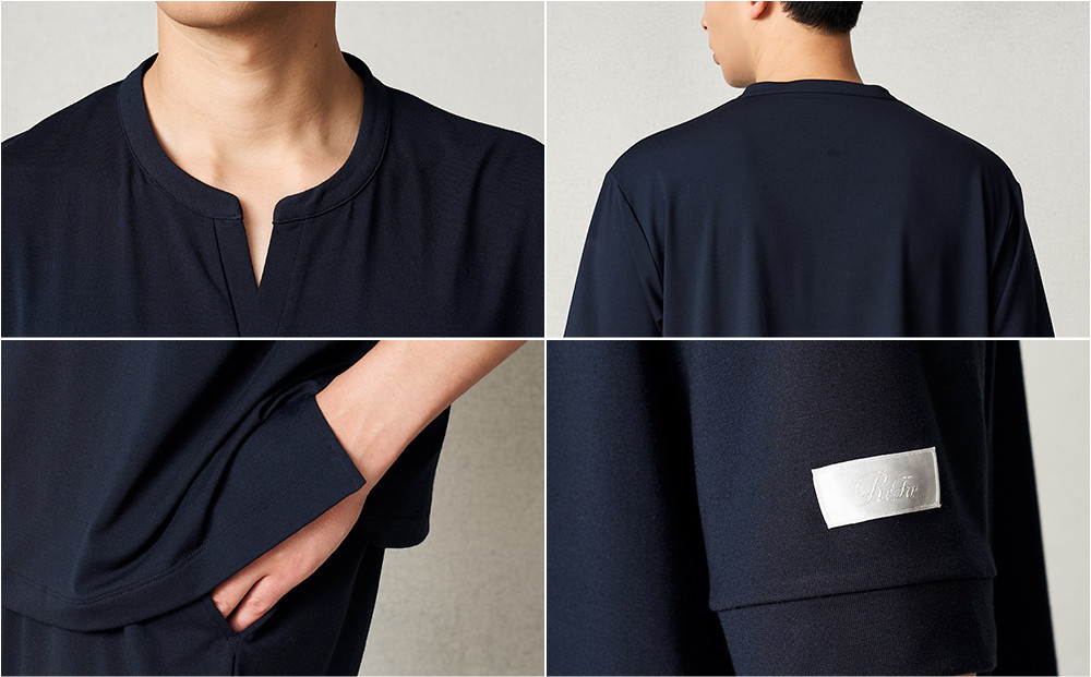 【ネイビー M】ReFa バイタルテック ストレッチスムース ショートスリーブプルオーバー/MEN