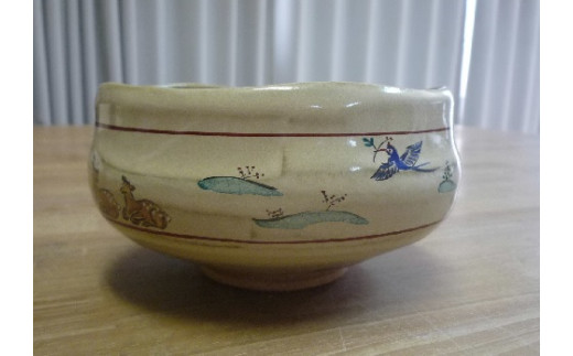 赤膚焼大塩昭山 奈良絵抹茶茶碗 茶わん なら絵 奈良県 奈良市 C-30