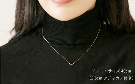 大人気！ダイヤモンド5粒のカーブが可愛いネックレス　K10ダイヤモンドネックレス　K10-01-07