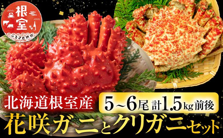<年内配送可>【北海道根室産】花咲ガニとクリガニセット5～6尾(計1.5kg前後) A-57015