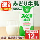 【ふるさと納税】＜お届け回数が選べる！＞みどり牛乳(1000ml×12本×1回・毎月3回・隔月3回・隔月6回) 定期便 常温 保存 ミルク 生乳 長期保存 ロングライフ 乳製品 防災 災害 備蓄【115700200・215700400・215700500・215700600】【九州乳業】