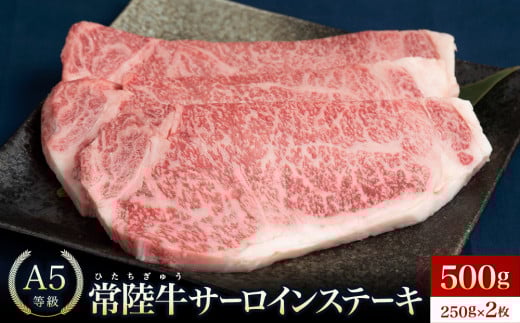 常陸牛(ひたちぎゅう)A5等級 サーロインステーキ 500g(250g×2枚)あらぎりわさび付 【牛肉 肉 A5 サーロイン さーろいん ステーキ すてーき 焼肉 バーベキュー BBQ  パーティー 食卓 牛 柔らかい お祝い ジューシー 茨城県】