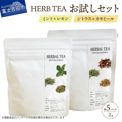 ふるさと納税 富士吉田市 お試しハーブティー(ミント&amp;レモン・シトラス&amp;カモミール)ティーバッグ 5個×2種
