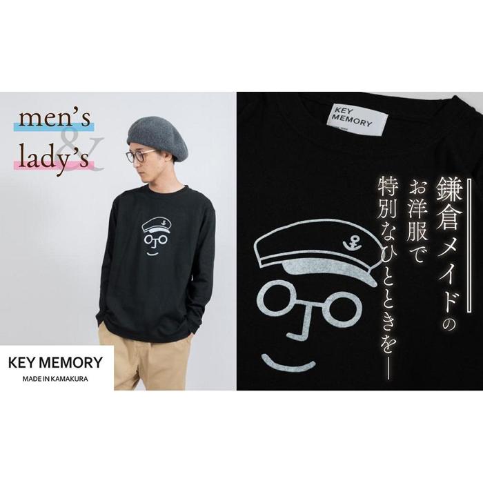 《3》【KEYMEMORY　鎌倉】セーラー帽イラストロングTシャツ　BLACK