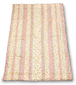 ウール10%入り 日本製肌掛けふとん シングルロングサイズ(約150×210cm) ピンク色 WF-2710 [4594]